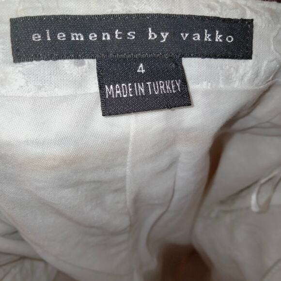 Elements by Vakko White Eyelet Leather Waistband Cropped Pants 4 - Picture 8 of 8